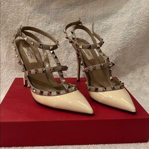 Valentino Women's Cream Studded Heels
